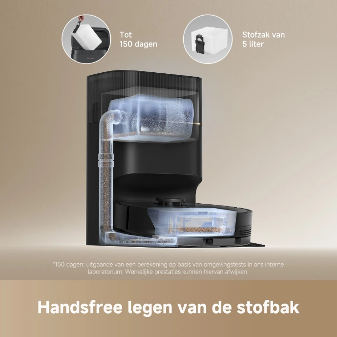 Handsfree legen van de stofbak